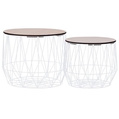 vidaXL Tables basses 2 pcs Blanc