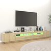 vidaXL Meuble TV avec lumi&egrave;res LED Ch&ecirc;ne sonoma 260x35x40 cm