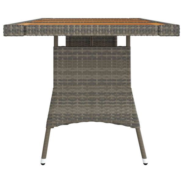 vidaXL Table de jardin Gris 160x70x72 cm R&eacute;sine tress&eacute;e et acacia