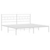 vidaXL Cadre de lit m&eacute;tal sans matelas et t&ecirc;te de lit blanc 183x213 cm