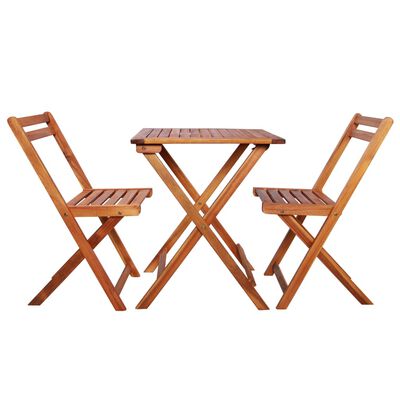 vidaXL Mobilier de bistro pliable 3 pcs Bois d'acacia solide