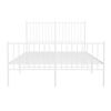 vidaXL Cadre de lit m&eacute;tal sans matelas et pied de lit blanc 135x190 cm