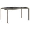 vidaXL Table de jardin pour repas Gris 150 x 90 x 75 cm polyrotin