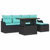 vidaXL Ensemble de canap&eacute; de jardin avec coussin 6 pcs Noir polyrotin