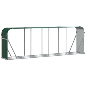 vidaXL Porte-bûches Vert 300x45x100 cm Acier galvanisé