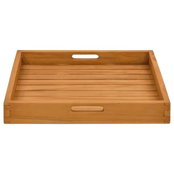 vidaXL Plateau de service 50x50 cm Bois de teck massif