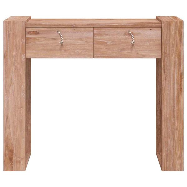 vidaXL Table console 90x35x75 cm Bois de teck solide