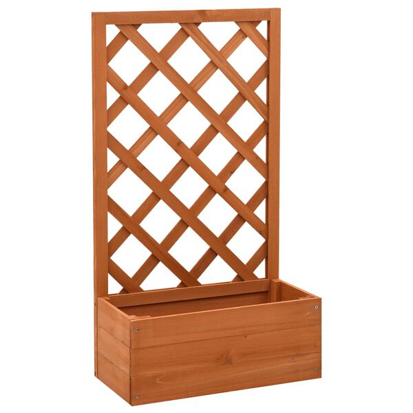vidaXL Jardini&egrave;re &agrave; treillis de jardin Orange 50x25x90cm Bois de sapin
