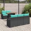 vidaXL Ensemble de canap&eacute; de jardin 6 pcs Noir Poly rotin