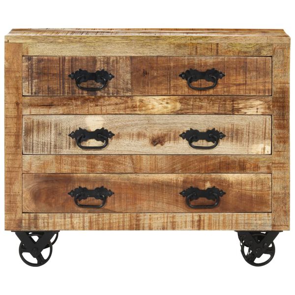 vidaXL Buffet avec 3 tiroirs 80x30x65 cm bois de manguier brut massif