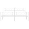 vidaXL Cadre de lit métal sans matelas et pied de lit blanc 183x213 cm