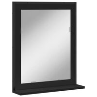 vidaXL Miroir de salle de bain avec étagère noir bois d’ingénierie