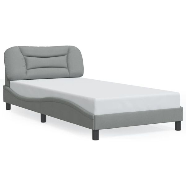 vidaXL Cadre de lit sans matelas Hvar gris clair 100x190 cm tissu