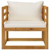 vidaXL Salon de jardin 7 pcs avec coussin Cr&egrave;me Bois d'acacia solide