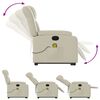 vidaXL Fauteuil inclinable de massage cr&egrave;me similicuir