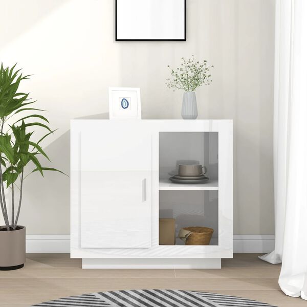 vidaXL Buffet Blanc brillant 80x40x75 cm