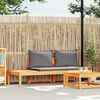 vidaXL Banc de jardin avec table avec coussins gris fonc&eacute; Teck solide