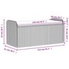 vidaXL Banc de rangement avec coussin gris 115x51x52 cm r&eacute;sine tress&eacute;e