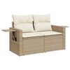 vidaXL Salon de jardin avec coussins 6 pcs beige r&eacute;sine tress&eacute;e
