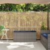 vidaXL Banc de jardin avec coussin gris 110x40x44 cm résine tressée