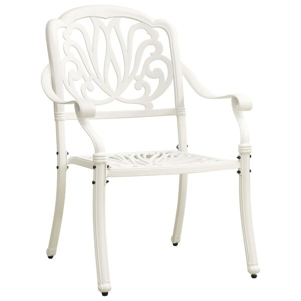 vidaXL Chaises de jardin lot de 2 Aluminium coulé Blanc