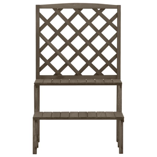vidaXL Support de plantes et treillis Gris 70x42x115 cm Bois de sapin