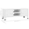 vidaXL Meuble TV industriel Blanc 105x35x42 cm M&eacute;tal