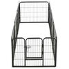 vidaXL Parc pour chiens 8 panneaux Acier 60 x 80 cm Noir