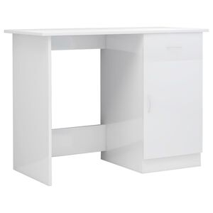 vidaXL Bureau Blanc brillant 100x50x76 cm Bois d’ingénierie
