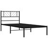 vidaXL Cadre de lit métal sans matelas avec tête de lit noir 100x200cm