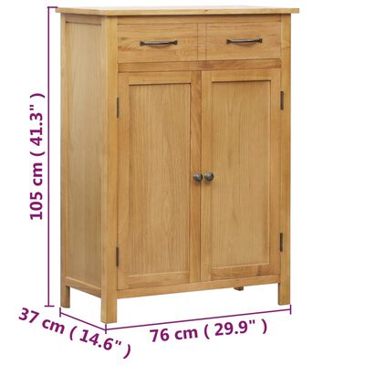 vidaXL Armoire à chaussures 76x37x105 cm Bois de chêne solide