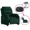 vidaXL Fauteuil inclinable de massage &eacute;lectrique vert fonc&eacute; velours
