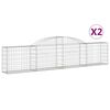 vidaXL Paniers &agrave; gabions arqu&eacute;s 2 pcs 300x30x60/80 cm Fer galvanis&eacute;