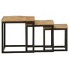 vidaXL Tables basses gigognes 3 pcs bois massif de manguier et fer