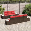 vidaXL Ensemble de canapé de jardin 8 pcs Marron polyrotin
