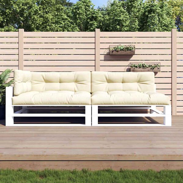 vidaXL Coussins de palette lot de 5 cr&egrave;me tissu