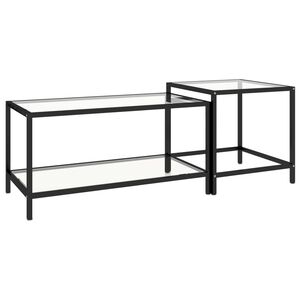 vidaXL Tables à thé 2 pcs Verre trempé Transparent