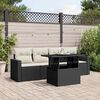 vidaXL Salon de jardin 5 pcs avec coussins noir r&eacute;sine tress&eacute;e