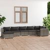 vidaXL Salon de jardin 7 pcs avec coussins R&eacute;sine tress&eacute;e Gris
