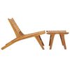 vidaXL Chaise de jardin avec repose-pied Bois de teck solide