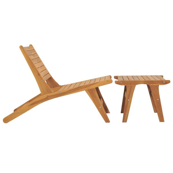 vidaXL Chaise de jardin avec repose-pied Bois de teck solide