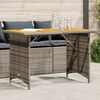 vidaXL Table de jardin avec dessus en bois gris 110x68x70 cm rotin
