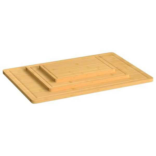 vidaXL Ensemble de planche à découper 3 pcs bambou