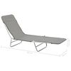 vidaXL Chaises longues pliables lot de 2 Acier et tissu Gris