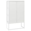 vidaXL Buffet haut Blanc 80x35x135 cm Acier et verre tremp&eacute;