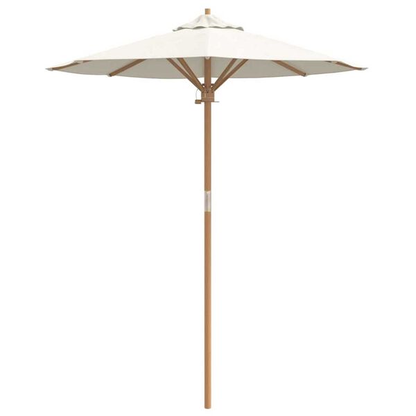 vidaXL Parasol de jardin Blanc cr&egrave;me &Oslash; 270 x 260 cm Bambou