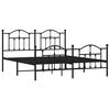 vidaXL Cadre de lit métal sans matelas avec pied de lit noir 183x213cm