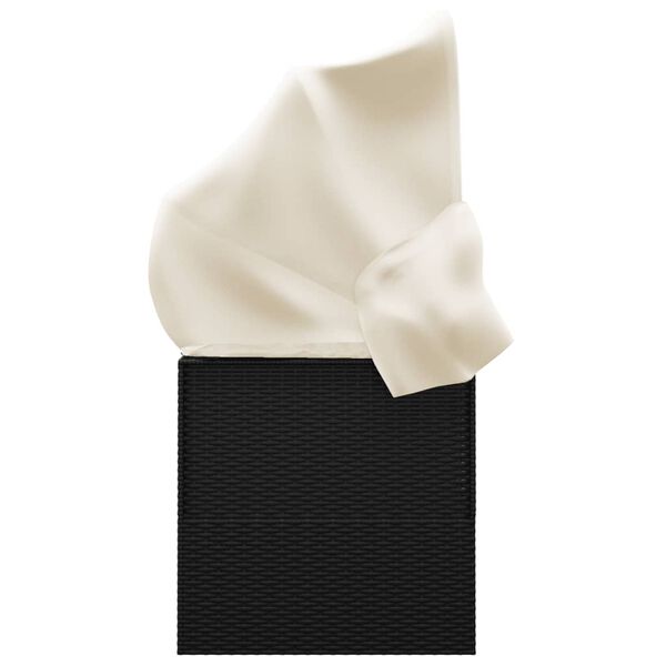 vidaXL Lit de salon d'ext&eacute;rieur toit et coussins Noir R&eacute;sine tress&eacute;e