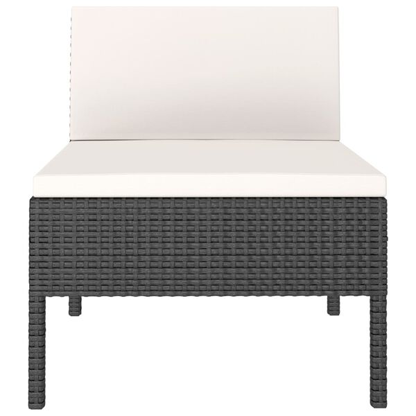 vidaXL Chaises de jardin lot de 3 avec coussins R&eacute;sine tress&eacute;e Noir