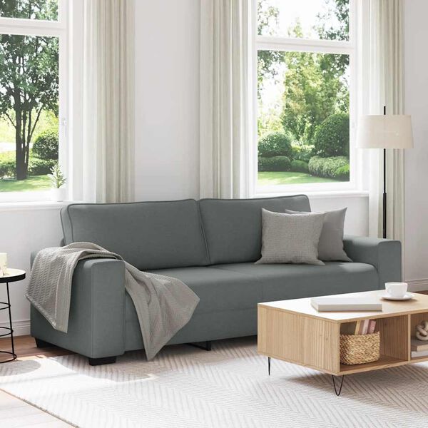 vidaXL Canapé à 3 places gris foncé 180 cm tissu
